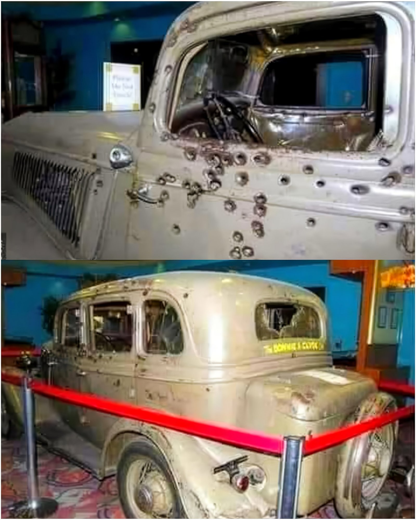 The car in which Bonnie and Clyde took their final ride!